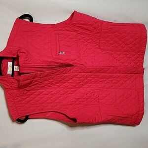 Talbots Pink Quilted zip-up vest size large